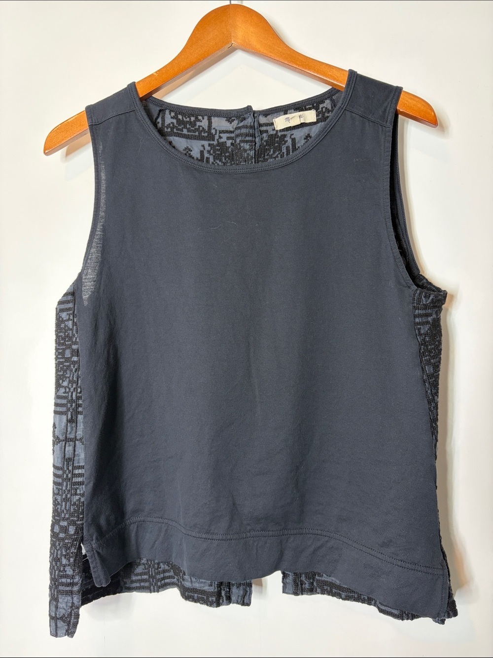 Madewell split back embroidered back sleevless to psize large
